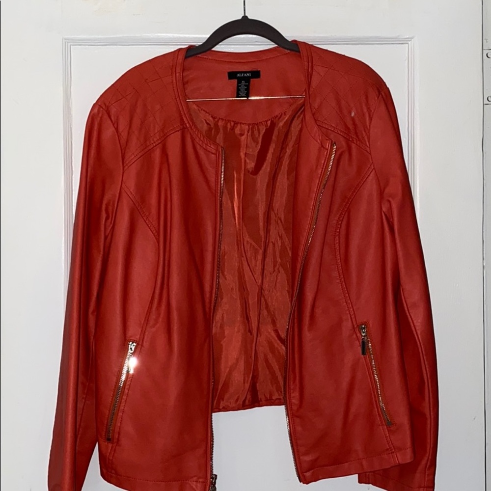 Alfani light weight lined non-leather jacket